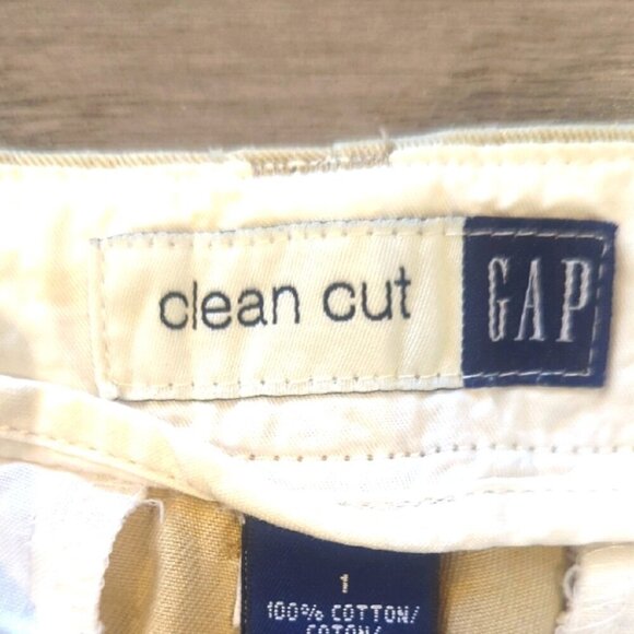 GAP Clean Cut Wide Leg Crop Khaki Pants - Size 1 Excellent Condition - Picture 2 of 4